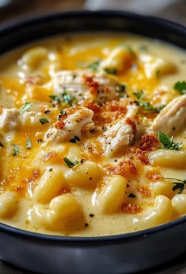 Creamy Chicken Macaroni Cheese Soup