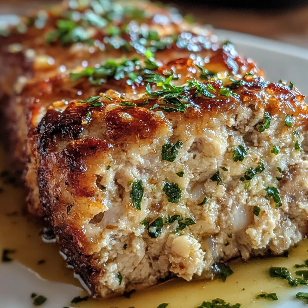 Garlic Parmesan Chicken Meatloaf