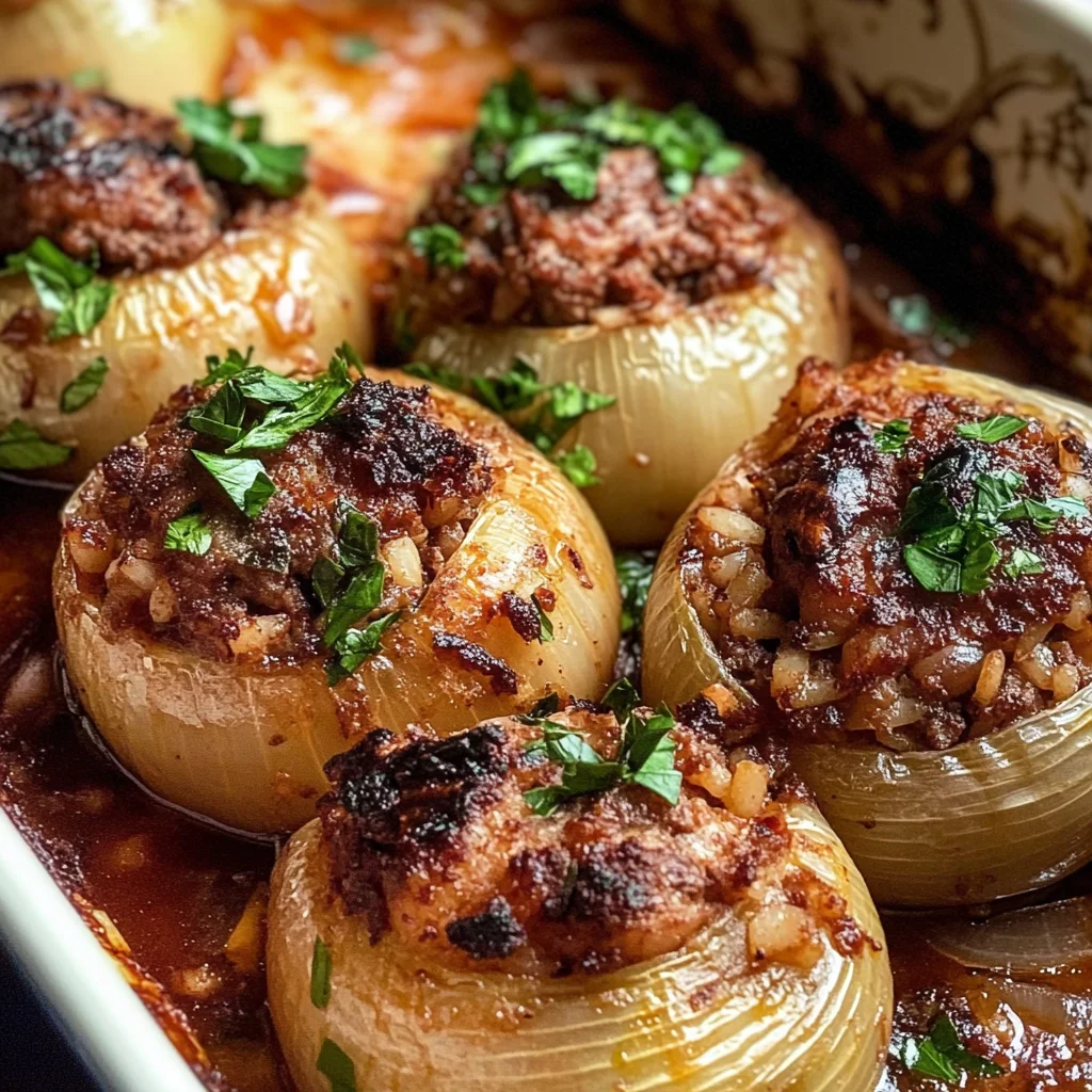 Greek Stuffed Onions: Salantourmasi