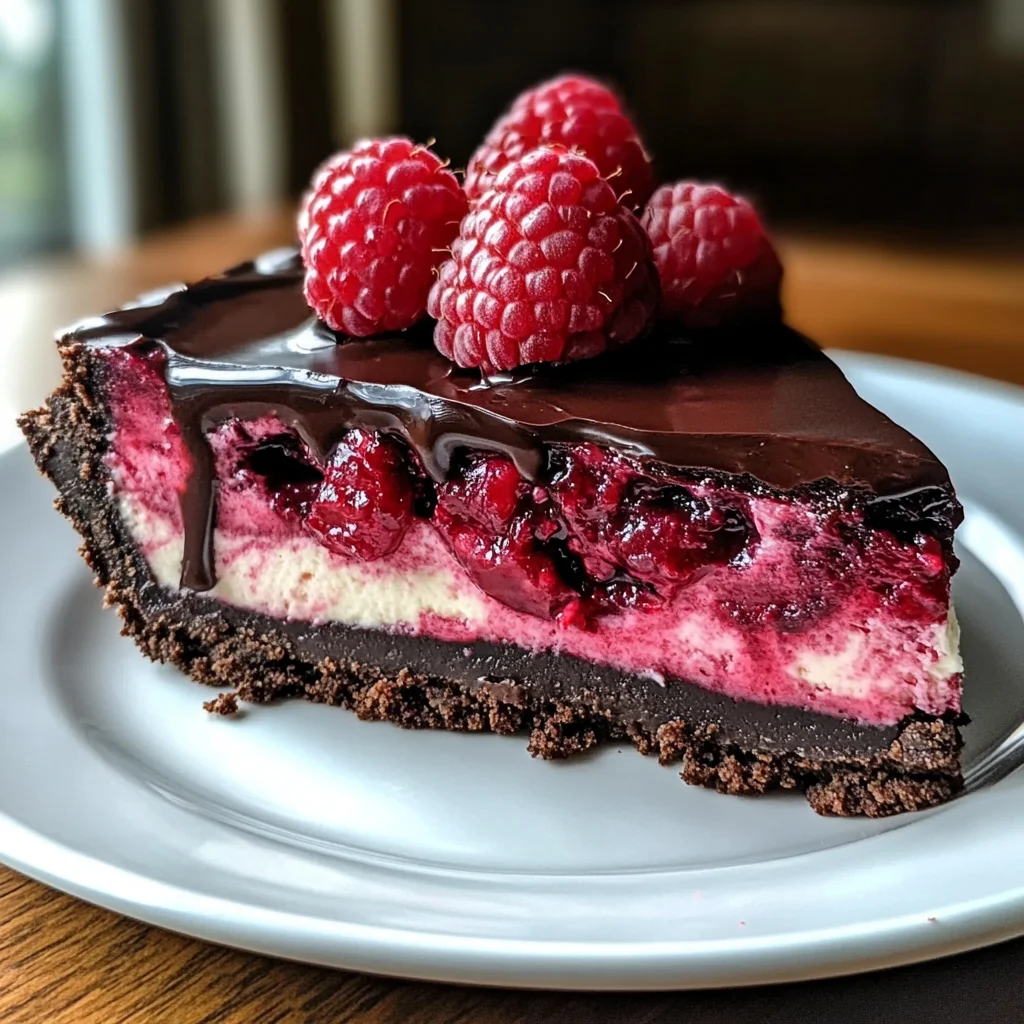 Indulge in Decadent Dark Chocolate Raspberry Cheesecake