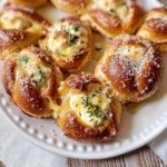Mozzarella Stuffed Rosemary Parmesan Soft Pretzels