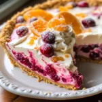 No Bake Cranberry Orange Cream Pie