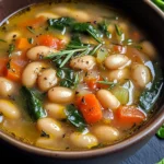 Rustic Tuscan Bean Soup with Fresh Herbs