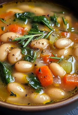 Rustic Tuscan Bean Soup with Fresh Herbs