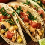 Slow Cooker Queso Chicken Tacos
