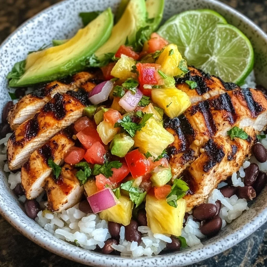 Chicken Bowl with Pineapple Salsa
