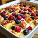 Croissant breakfast casserole
