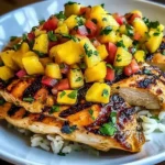 Lemon Ginger Chicken with Pineapple Mango Salsa