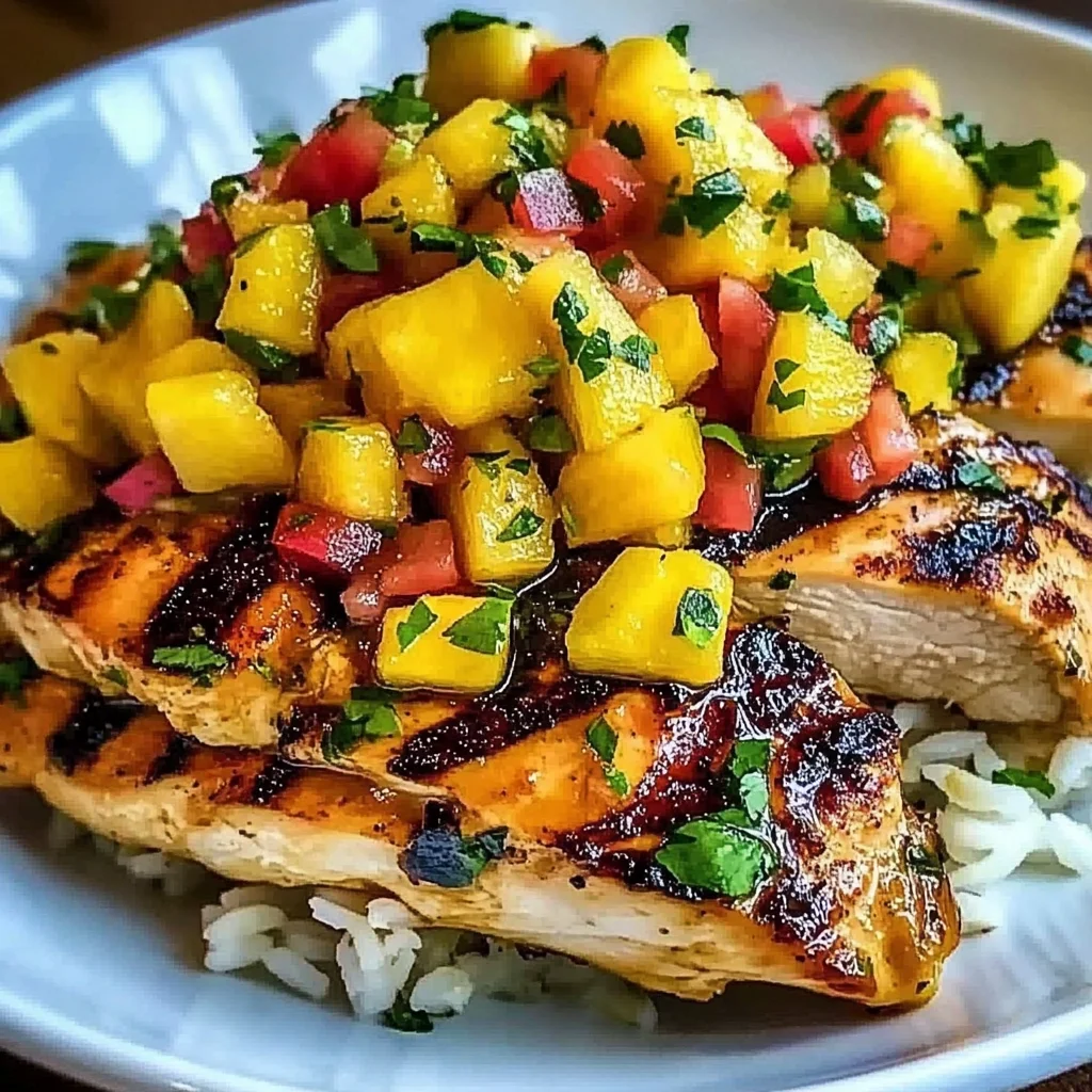 Lemon Ginger Chicken with Pineapple Mango Salsa