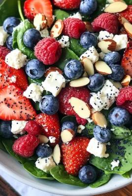 Spinach Berry Salad with Sweet Poppy Seed Dressing