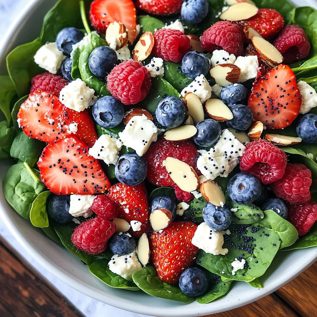 Spinach Berry Salad with Sweet Poppy Seed Dressing