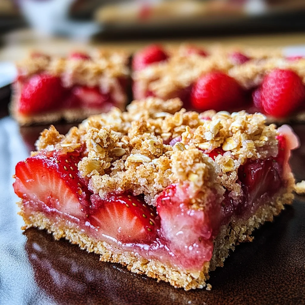Strawberry Oatmeal Crumble Bars